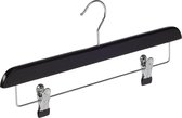 De Kledinghanger Gigant - 15 x Rok / broekhanger beukenhout zwart gelakt met anti-slip knijpers, 40 cm