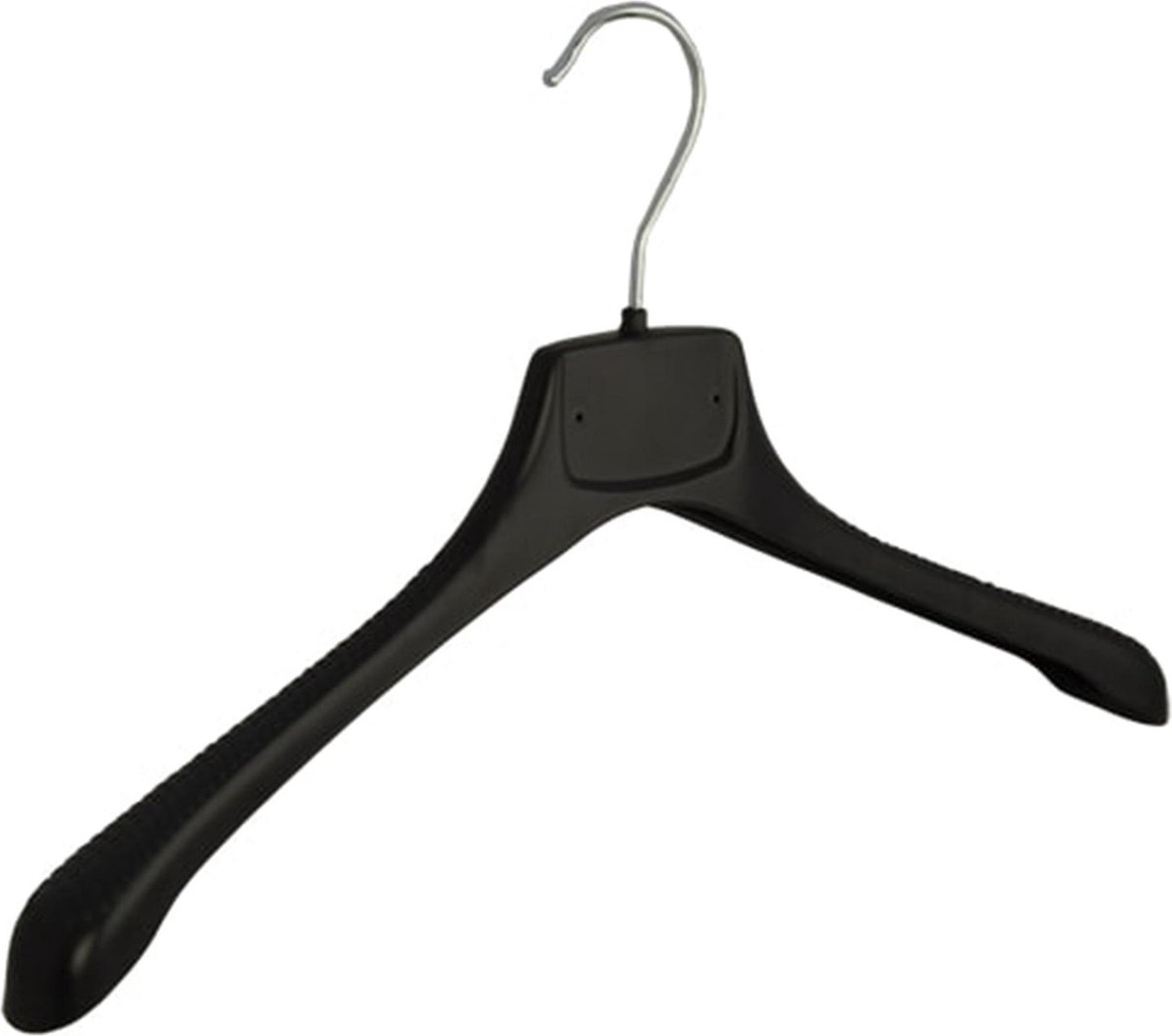 De Kledinghanger Gigant - 10 x Mantel / kostuumhanger kunststof zwart met schouderverbreding, 40 cm