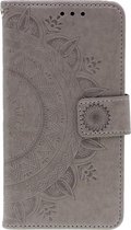 Shop4 - Samsung Galaxy Note 10 Hoesje - Wallet Case Mandala Patroon Grijs