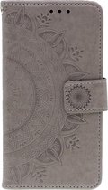 Shop4 - Samsung Galaxy Note 10 Hoesje - Wallet Case Mandala Patroon Grijs