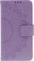 Shop4 - Xiaomi Mi A3 Hoesje - Wallet Case Mandala Patroon Paars
