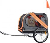 Remorque vélo pour chien orange / gris + 2ème attelage gratuit