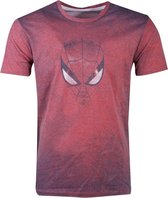 Marvel Spiderman Heren Tshirt -M- Acid Wash Rood