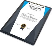 Goodline® - A4 Klembord Rapportmap / Diplomamap / Certificaat Mappen - Houtpatroon Zwart