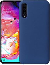 Samsung Galaxy A50 Hoesje Siliconen Hoes Back Cover - Donker Blauw