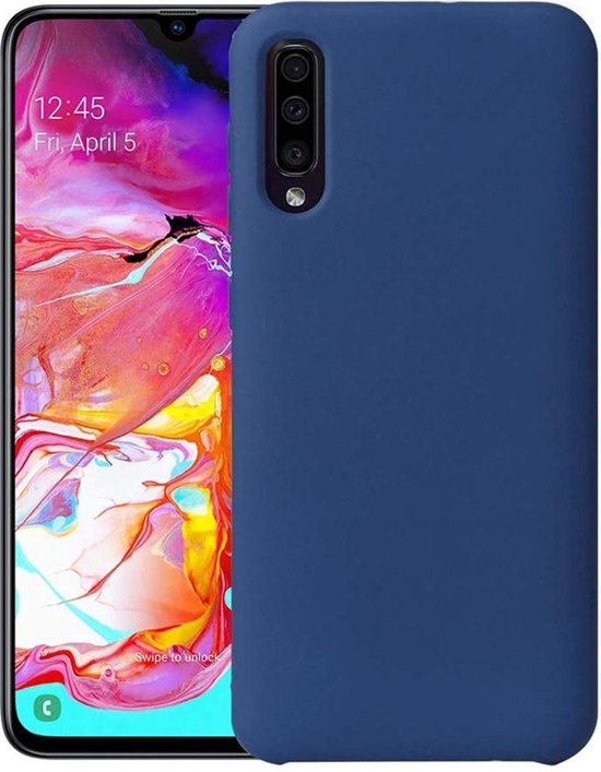 Samsung Galaxy A50 Hoesje Siliconen Hoes Back Cover - Donker Blauw | bol.com