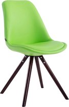 CLP Laval Bezoekersstoel - Rond - Kunstleer cappuccino (eik) groen