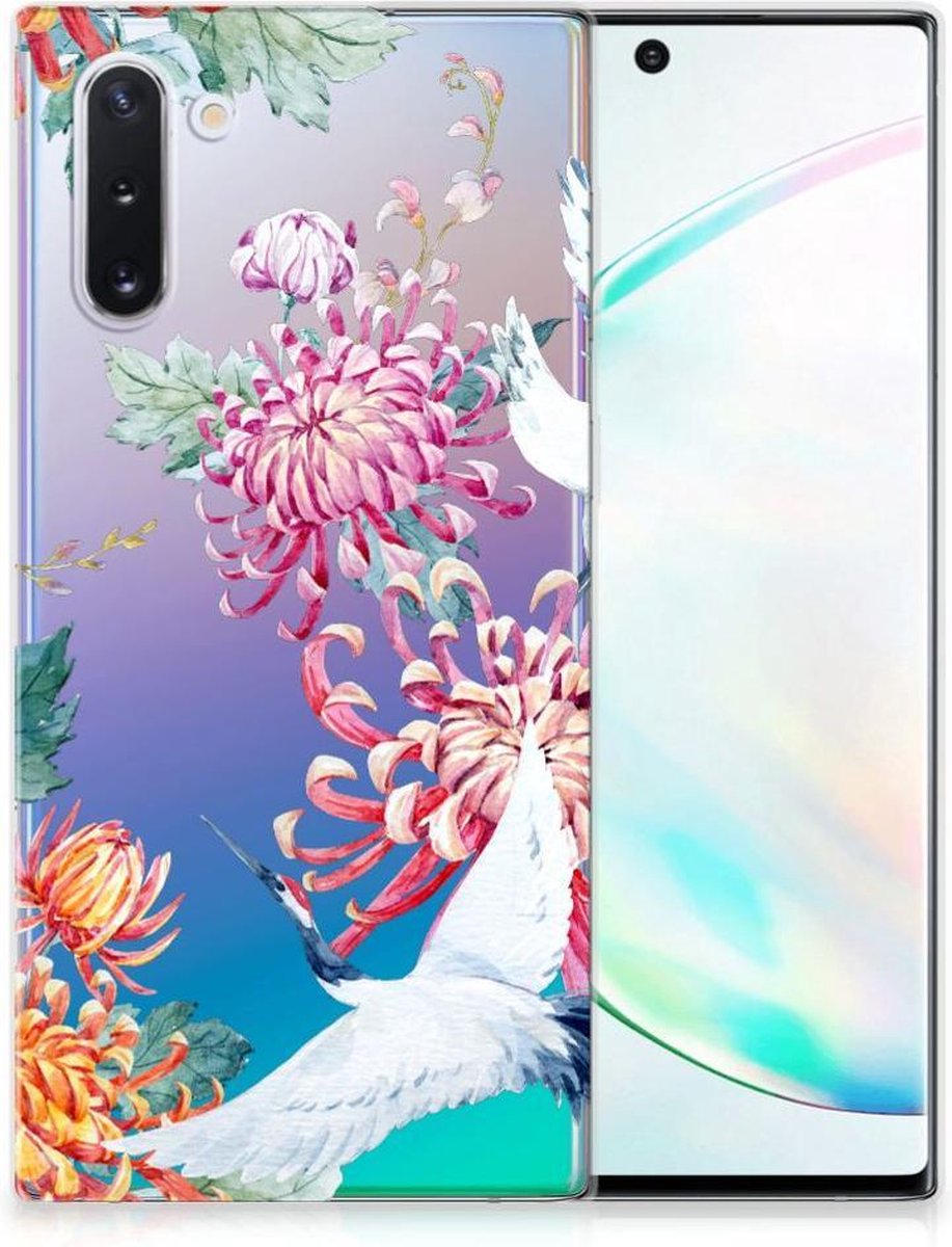 Samsung Galaxy Note 10 TPU Hoesje Bird Flowers