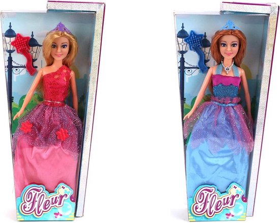 Fleur Prinses Pop met Borstel Assorti — afbeelding 2