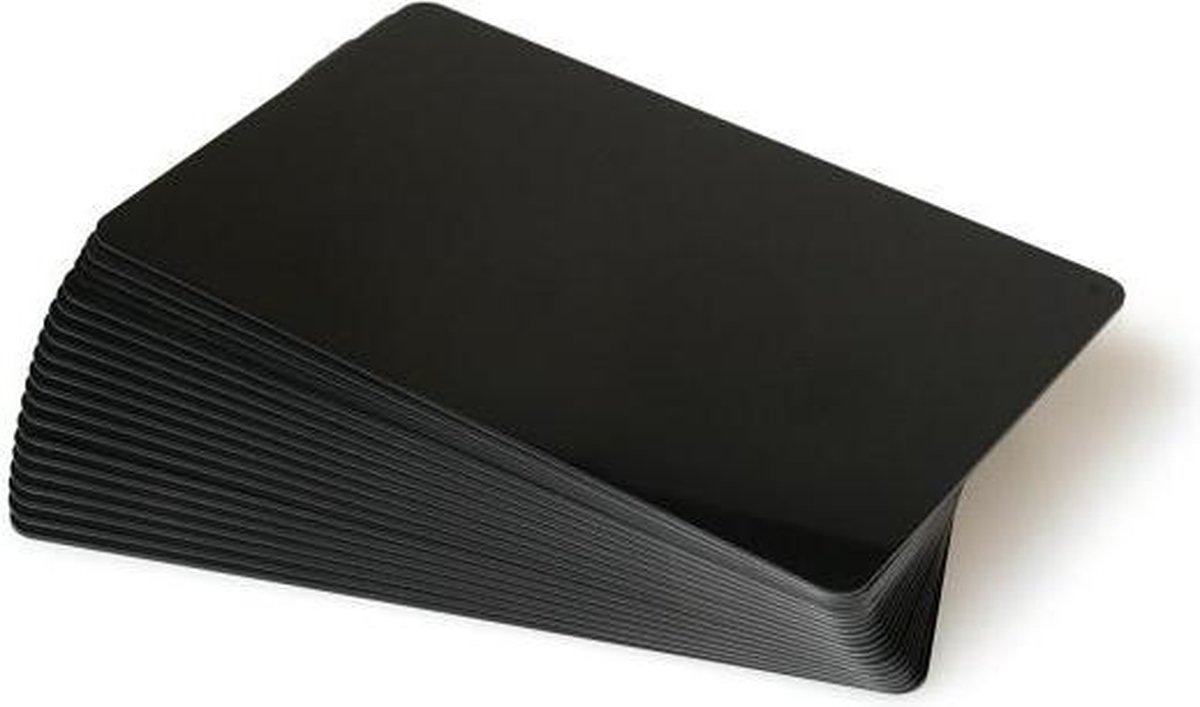 Ultracard PVC card glanzend zwart pk a 100 stuks / PVC kaarten (bankpasformaat) / Plastic cards / PVC passen/ Prijskaarten