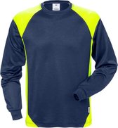 Fristads T-Shirt Met Lange Mouwen 7071 Thv - Marineblauw/hi-vis geel - L