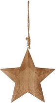 Kersthangers - Ornament ster bruin hout - l12xh12cm