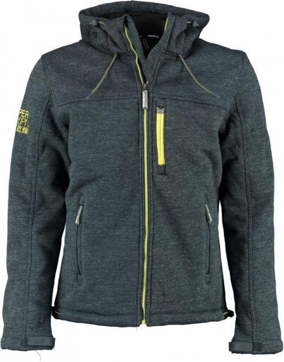 Superdry blauwe hooded winter windtrekker teddyvoering