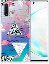 Geschikt voor Samsung Galaxy Note 10 TPU Hoesje Flamingo Triangle