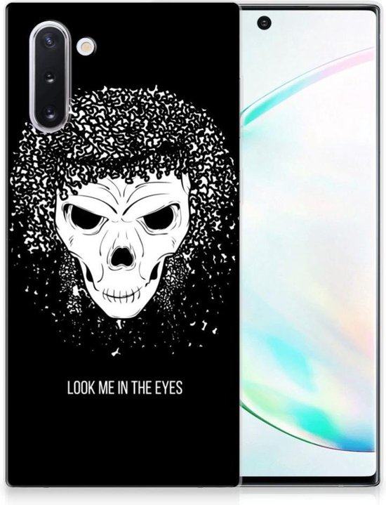 Silicone Back Case Geschikt voor Samsung Galaxy Note 10 Skull Hair