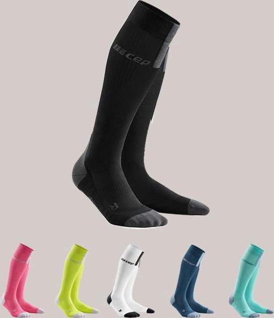 CEP Run Socks 3.0 Compressiekousen Zwart/Grijs-Man-Maat IV: 39 - 44 cm