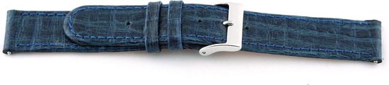 Horlogeband Universeel C600 Leder Blauw 12mm