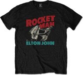 Elton John Heren Tshirt -L- Rocketman Piano Zwart