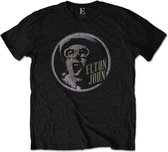 Elton John Heren Tshirt -M- Circle Zwart