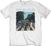 The Beatles - Abbey Road And Logo Heren T-shirt - L - Wit