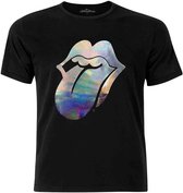 The Rolling Stones Heren Tshirt -M- Foil Tongue Zwart