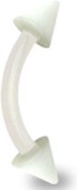 Daithpiercing flexibel UV spikes wit