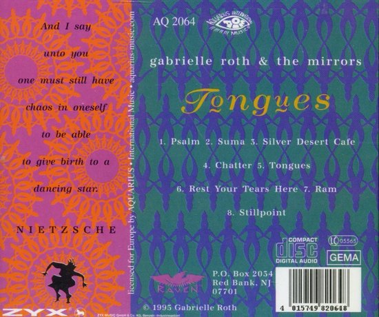 Gabrielle Roth - Tongues, Gabrielle Roth & the Mirrors | CD (album ...