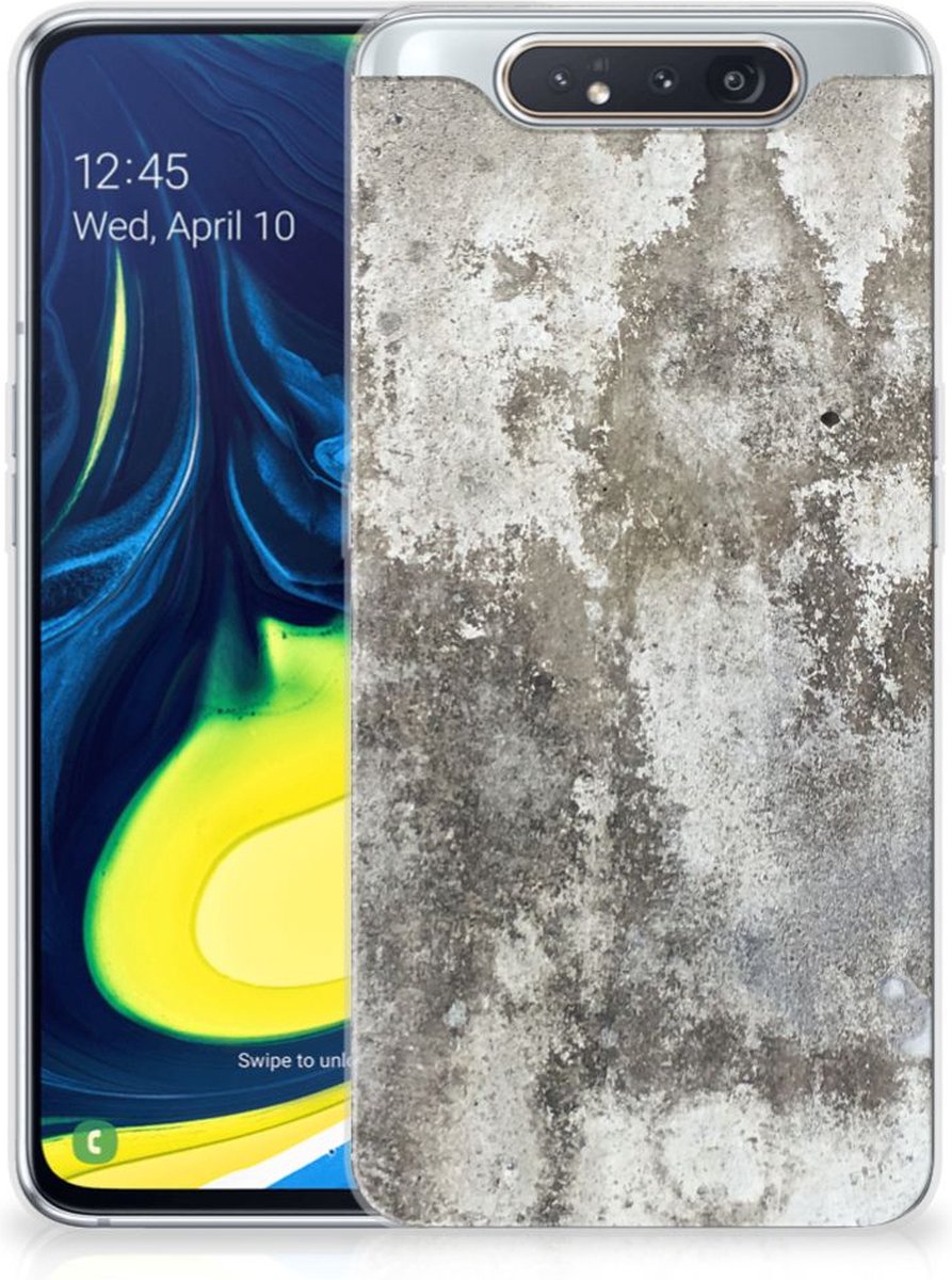 Samsung Galaxy A80 TPU Siliconen Hoesje Beton Print