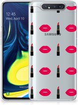 Back Cover Samsung A80 TPU bumper case Lipstick Kiss