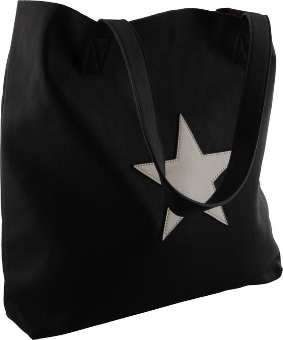 zwarte tas met op de voorkant een ster met erin een zelfde kleinere tas. | bol.com
