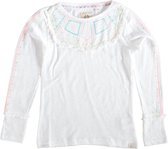 Indian blue fringed off white longsleeve - Maat 140