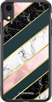 iPhone XR hoesje siliconen - Marmer strepen | Apple iPhone XR case | TPU backcover transparant