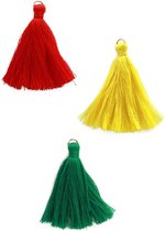 Kwastje 5 cm rood/geel/groen