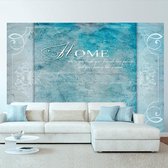 Fotobehang - Home, where you ... , in blauw, premium print vliesbehang
