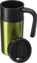 Roestvrijstalen thermos/isoleer reisbeker 330 ml licht groen