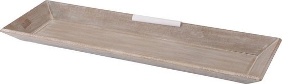 Kaarsenbord/plateau wit 20 x 60 cm hout rechthoekig - Dienblad - Woonaccessoires/woondecoraties