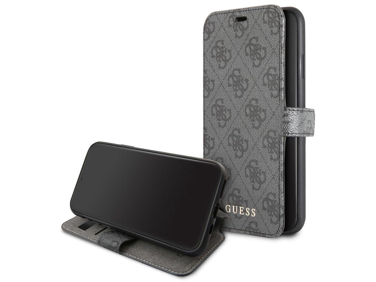 Bookcase hoesje geschikt voor iPhone 11 Pro Max - Guess - Effen Grijs - Kunstleer