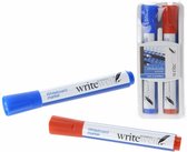 Whiteboard stiften rood en blauw met wisser