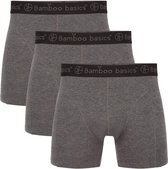 Comfortabel & Zijdezacht Bamboo Basics Rico - Bamboe Boxershorts Heren (Multipack 3 stuks) - Onderbroek - Ondergoed - Grijs - XXL