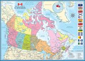 Canada kaart wereld poster - aardrijkskunde - geografie - 61x91.5cm