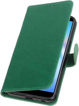 Groen Pull-Up Booktype Hoesje voor Samsung Galaxy J6 Plus