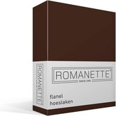Romanette luxe flanellen hoeslaken - bruin - lits-jumeaux (160x200 cm)