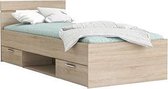 Belfurn-Ledikant Michigan eiken van 90x200 cm met 2 lades en een open vak