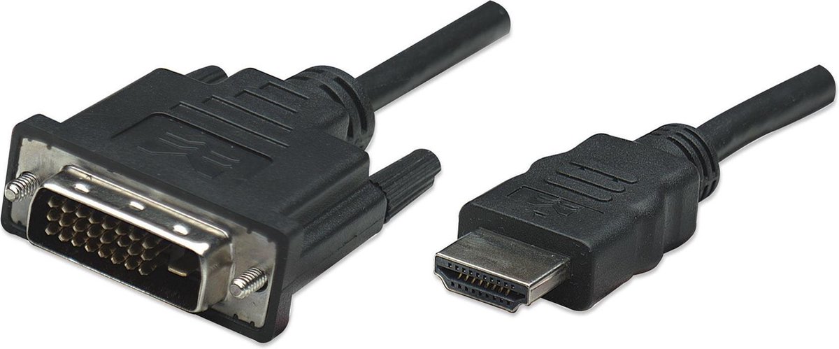Manhattan - 322782 - HDMI-kabel HDMI - DVI Adapterkabel - HDMI-A-stekker - DVI-D - 24+1- 1.00 m - Zwart