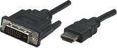 Manhattan 322782 adaptateur de câble vidéo 1 m HDMI DVI-D Zwart