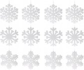 4x Sneeuwvlok hangdecoratie wit 49 cm - Winter thema - Kerstversiering/decoratie