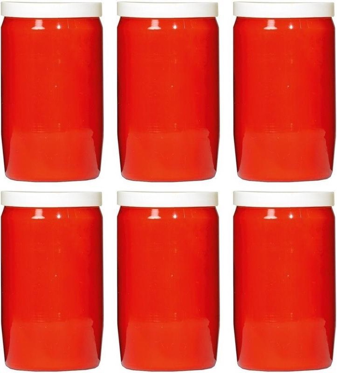 SPAAS Grafkaars/gedenklicht - 6x - rood - 7 x 15 cm - 6 dagen brandtijd