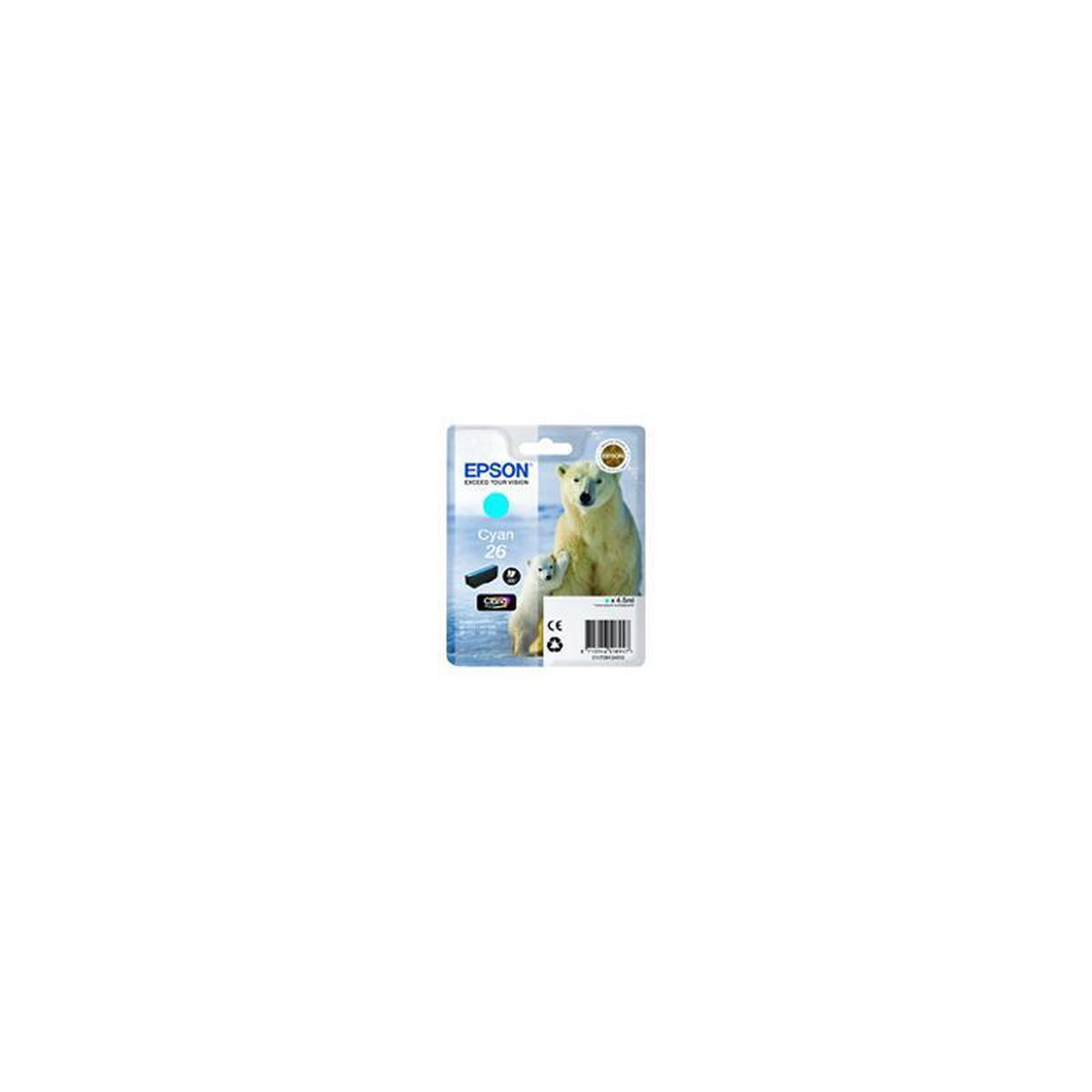 EPSON 26 inktcartridge cyaan standard capacity 4.5ml 300 paginas 1-pack RF-AM blister