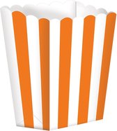 AMSCAN - Set 5 oranje popcorn bakjes - Decoratie > Cocktailprikkers