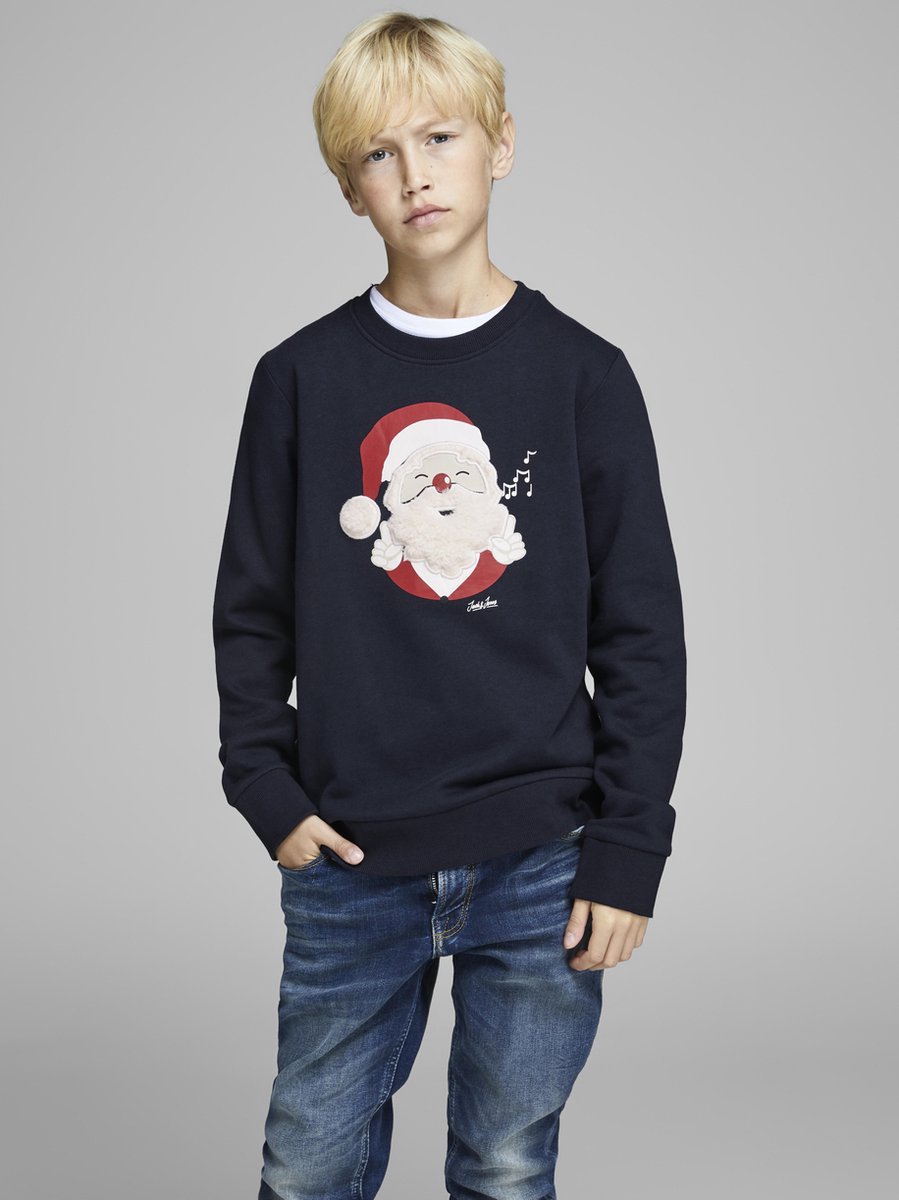 Niet doen Duizeligheid voering JACK&JONES JUNIOR Jongens Kersttrui - Navy Blazer - Maat 140 | bol.com